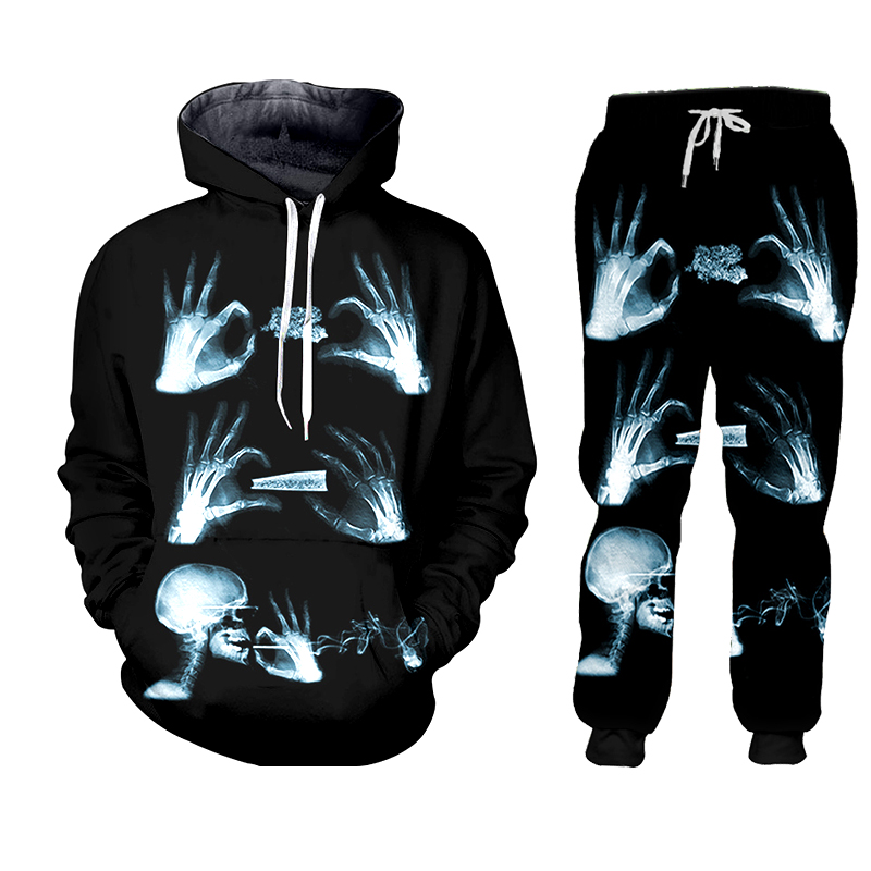 3D Printing X Ray - Hoodie pant Hip Hop Women/men Jogger