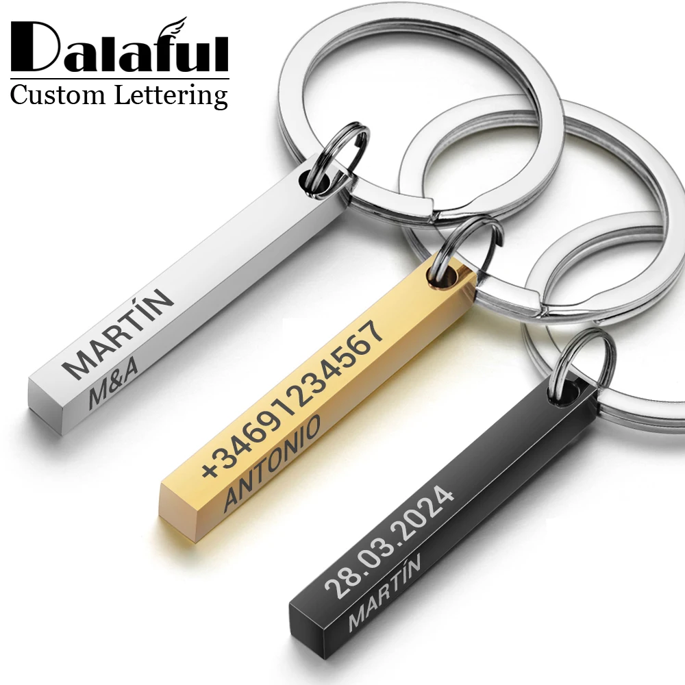 3D Printing Logo - Personalized 3D Bar Keychain Engrave Text