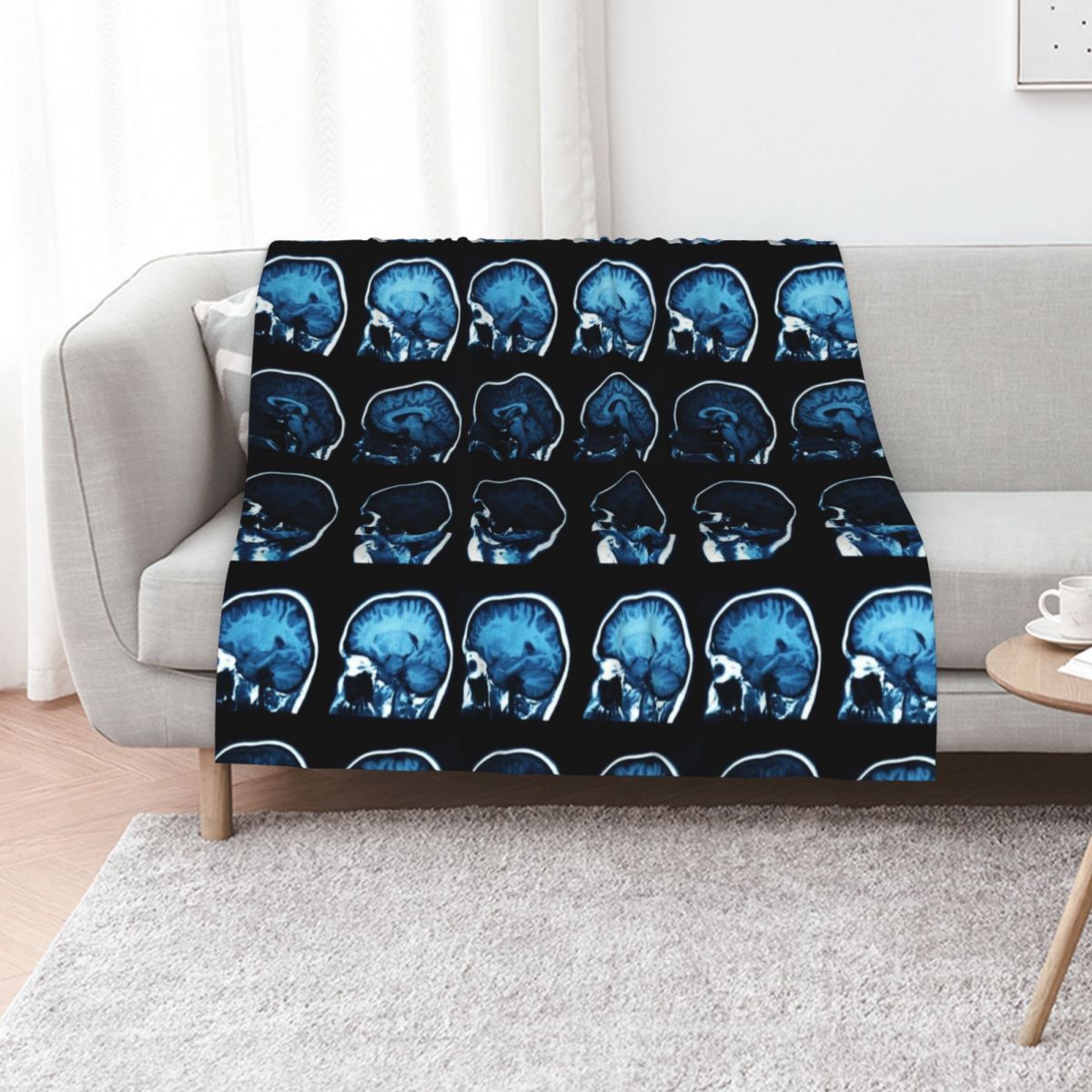Brain MRI x-ray Throw Blanket  - 3D Printing X Ray ulasan dan harga