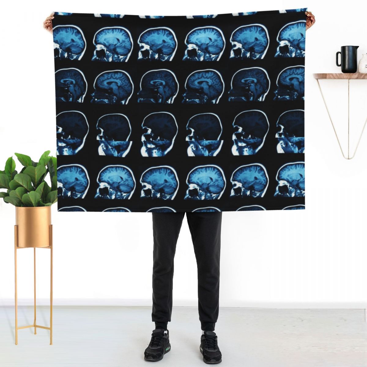 Brain MRI x-ray Throw Blanket  - 3D Printing X Ray ulasan dan harga