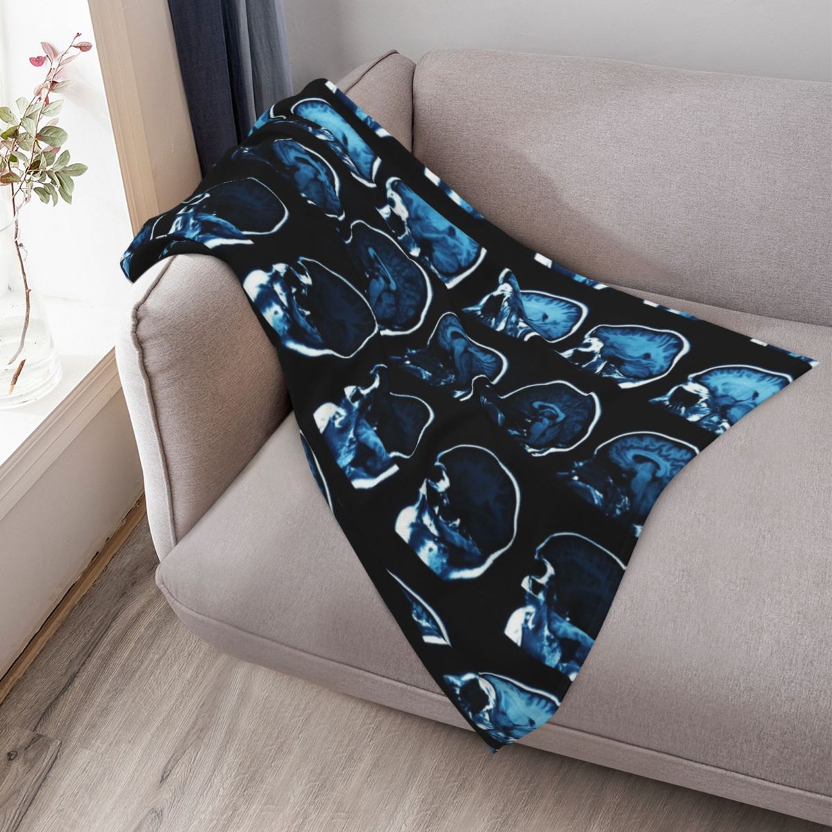 Brain MRI x-ray Throw Blanket  - 3D Printing X Ray ulasan dan harga