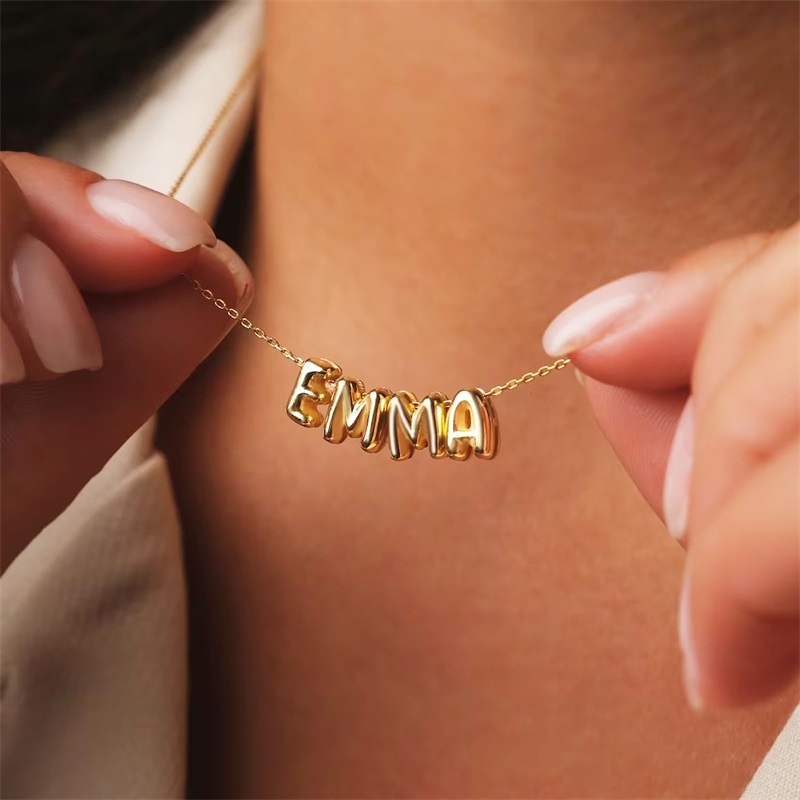 Bubble Letter Necklaces Custom - 3D Printing Jewellery ulasan dan harga