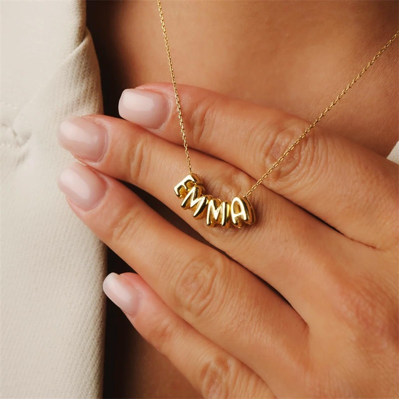 Bubble Letter Necklaces Custom - 3D Printing Jewellery ulasan dan harga