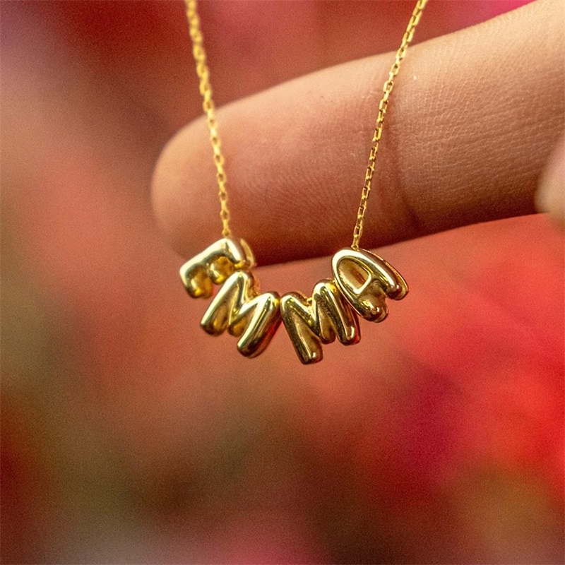 Bubble Letter Necklaces Custom - 3D Printing Jewellery ulasan dan harga