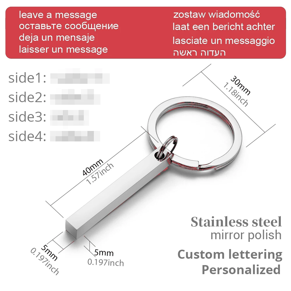 Personalized 3D Bar Keychain E - 3D Printing Logo ulasan dan harga