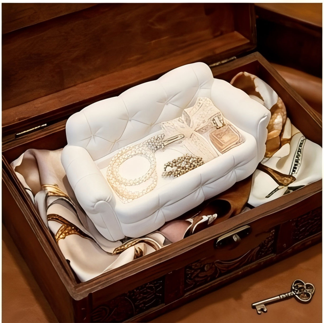 Mini Sofa Jewelry Storage Tray - 3D Printing Jewellery ulasan dan harga