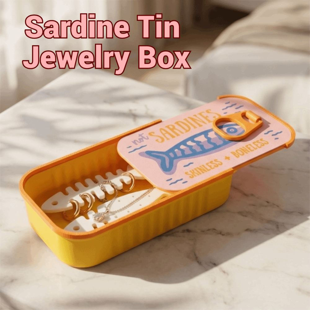 3D Printed Sardine Tin Jewelry - 3D Printing Jewellery ulasan dan harga